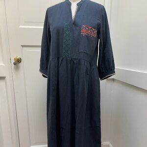 Toast UK Folkloric Dress, hand embroidered 12/14